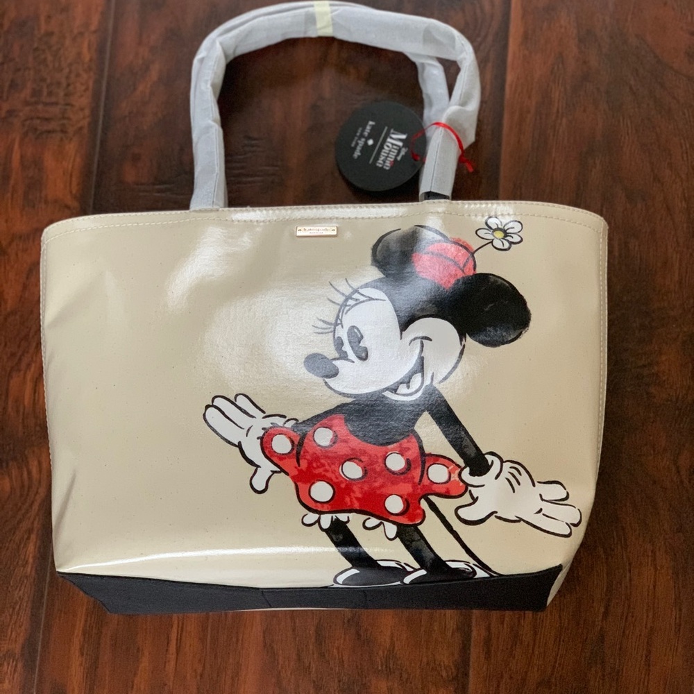 🆕 KATE SPADE Disney Cream and Black Minnie Mouse Tote